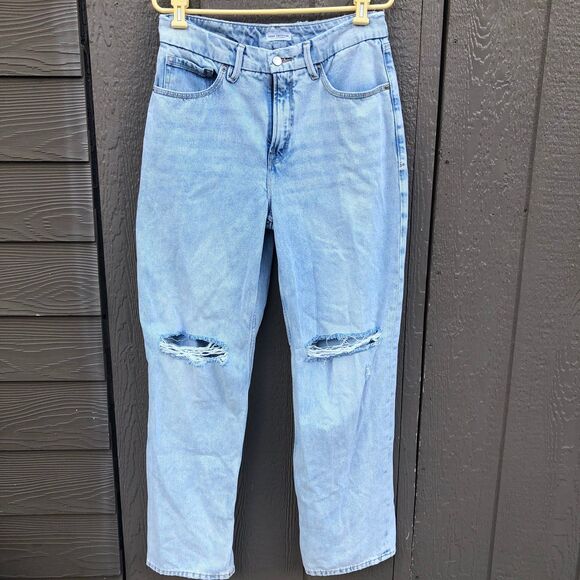 Good American Denim - good american jeans women’s size 6/28 ripped knees light wash